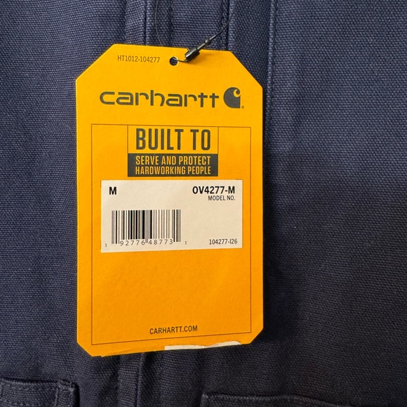 New with Tags, Carhartt Washed Duck Sherpa-Lined Vest, Dark Blue, Men’s Medium - Picture 5 of 9